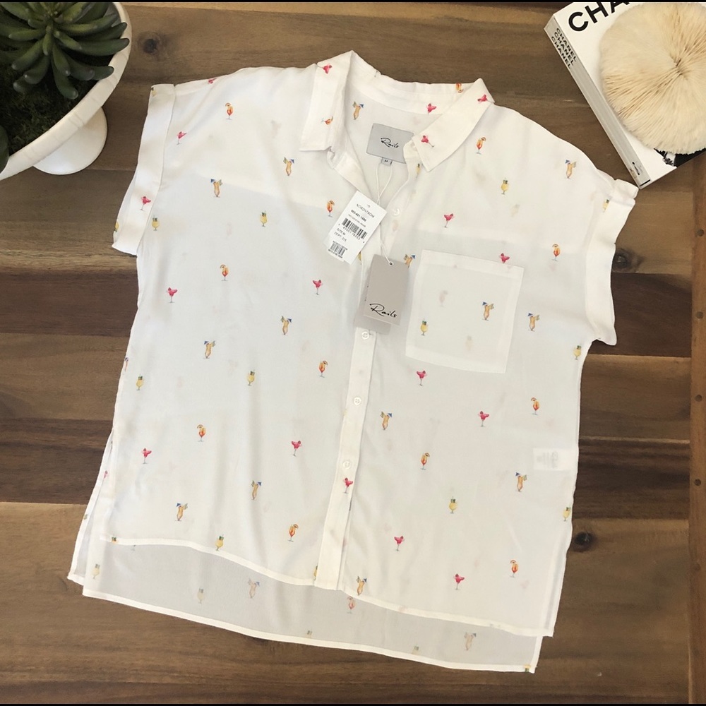 NWT Rails Whitney Ivory Cocktail Hour Print Size M